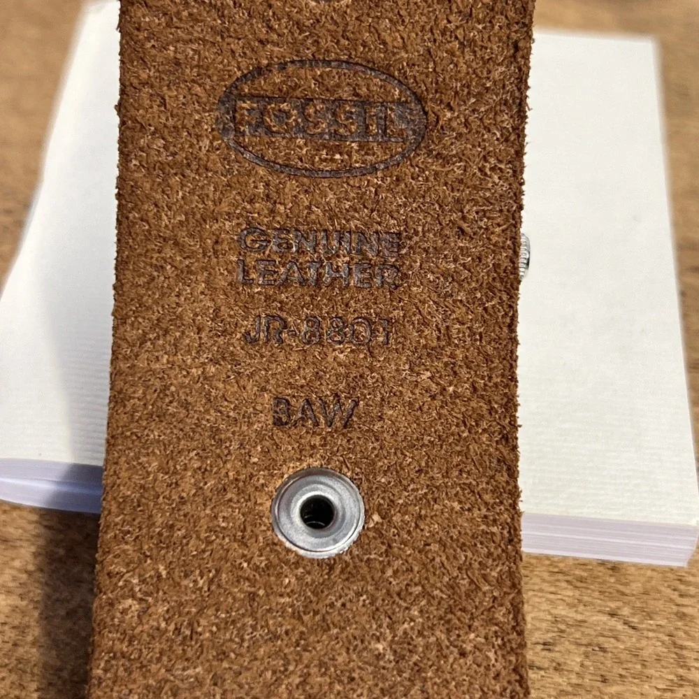 Fossil Men's Leather Banded Watch Brown JR-8801 W/ Box & Papers - Needs Battery